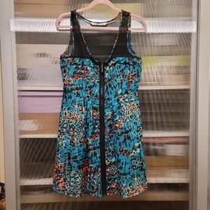 Kensie Size 10 Dress with Zipper Front and Mesh